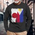 日本 フィリピン ハーフフラッグ 日本 フィリピン ジャージ 長袖Tシャツ 高齢者への贈り物