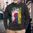日本ベネズエラ国旗 日本のベネズエラ。 長袖Tシャツ 高齢者への贈り物