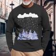 森 雪 新雪 落ちる 冬 ワンダーランド 雪 恋人 長袖Tシャツ 高齢者への贈り物
