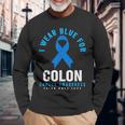 結腸直腸癌 I Wear Blue For Colon Cancer Awareness 長袖Tシャツ 高齢者への贈り物