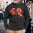 面白いtシャツ 猫 ネコ ボクシング メンズ 猫好き グッズ おもしろ 面白い 服 ネタ にゃんこ 猫の下僕 長袖Tシャツ 高齢者への贈り物