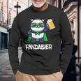面白いパンダパンダビールドリンカー パンダビール 長袖Tシャツ 高齢者への贈り物