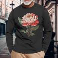 魅惑的な牡丹ブーケ 長袖Tシャツ 高齢者への贈り物