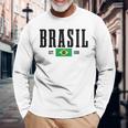 Brasil Est 1500 ブラジル ブラジリアン 国旗 プライド 長袖tシャツ 長袖Tシャツ 高齢者への贈り物