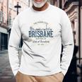 Brisbane Australia オーストラリアレトロスタイルヴィンテージブリスベン 長袖Tシャツ 高齢者への贈り物