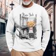 Cool New York City Teddy Bear Illustration Graphic s 長袖Tシャツ 高齢者への贈り物