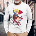 Dcスーパーヒーローガールズスーパーガールスターズ 長袖Tシャツ 高齢者への贈り物