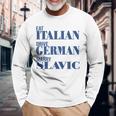 Eat Italian Drive German Marrylavic Quote Car ユーモア 長袖Tシャツ 高齢者への贈り物