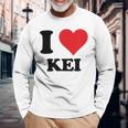 I Heart Keiファーストネーム I Love パーソナライズ 長袖Tシャツ 高齢者への贈り物