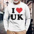 I Heart Uk Initials I Love UK First And Last Name U K 長袖tシャツ 長袖Tシャツ 高齢者への贈り物
