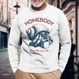 Homebody 居心地の良い生活 面白いヤドカリとコーヒー 長袖Tシャツ 高齢者への贈り物