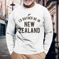 I'd Rather Be In New Zealand Nz Fern Kiwi ギフト 長袖Tシャツ 高齢者への贈り物