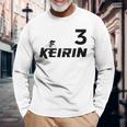 Keirin レッド ナンバー3 レッド ナンバー3 レーシング 長袖Tシャツ 高齢者への贈り物