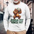 Kinda Fitorta Fat Gorilla ヘビーウェイトリフティング 面白いジム 長袖Tシャツ 高齢者への贈り物