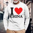 I Love China I Heart China 長袖Tシャツ 高齢者への贈り物
