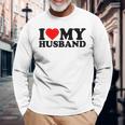 I Love My Husband I Heart My Husbandalentines Day 長袖Tシャツ 高齢者への贈り物