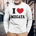I Love Niigata 新潟大好き 長袖Tシャツ 高齢者への贈り物