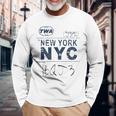 Nyc New York ヴィンテージ 航空会社タグ エアライナー フライングトラベル 長袖tシャツ 長袖Tシャツ 高齢者への贈り物