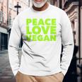 Peace Loveegan クール ベジタリアンとビーガン 長袖Tシャツ 高齢者への贈り物