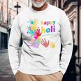 Vibrant Happy Holi 長袖Tシャツ 高齢者への贈り物