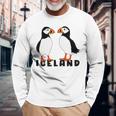 アイスランドのキュートなパフィン2個 長袖Tシャツ 高齢者への贈り物