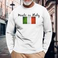 イタリア製イタリア国旗シャツ。 長袖Tシャツ 高齢者への贈り物