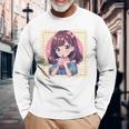 カワイイアニメ ちびガール バブルティー ボバミルク オタク 長袖Tシャツ 高齢者への贈り物