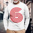 クールなレトロなレタリングジャージ、背番号6 6Eis 長袖Tシャツ 高齢者への贈り物