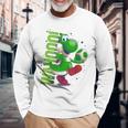 ザ・スーパーマリオギャラクシー・ムービー Action Yoshi 長袖Tシャツ 高齢者への贈り物