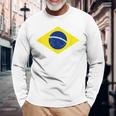 ブラジルの国旗ブラジル 長袖Tシャツ 高齢者への贈り物