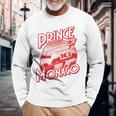 プリンス・オブ・モナコ 16 ミニマリスト レーシングの背景 長袖Tシャツ 高齢者への贈り物