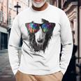ボルゾイ 犬 モチーフ ペット イラスト サングラス ボルゾイ 長袖Tシャツ 高齢者への贈り物