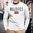 モルディブ国旗-お土産モルディブ。 長袖Tシャツ 高齢者への贈り物