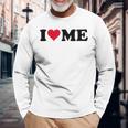 レッドハートデザイン I Love Me 長袖Tシャツ 高齢者への贈り物