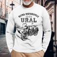 レトロモーターサイクルウラルtシャツ-ヴィンテージサイドカーモーターバイク 長袖Tシャツ 高齢者への贈り物