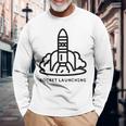 ロケット発射 長袖Tシャツ 高齢者への贈り物