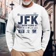 ヴィンテージ ニューヨーク Jfk 空港コード トラベルデイ レトロ Nyc 長袖tシャツ 長袖Tシャツ 高齢者への贈り物