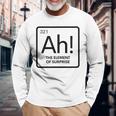 周期表 Ah 驚き元素 化学 科学 駄洒落。 長袖Tシャツ 高齢者への贈り物