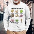 海藻の種類、海藻種チャート、海藻の種類 長袖Tシャツ 高齢者への贈り物