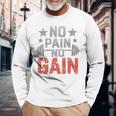 裏面にプリント No Pain No Gainign No Pain No Gain Meme 長袖Tシャツ 高齢者への贈り物