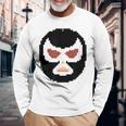 覆面レスラー マスク ピクセルアート ドット絵 怪人 プロレス 長袖Tシャツ 高齢者への贈り物