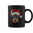 Santa Hat Xmas Pajamas Doberman Pinscher Dog Christmas Coffee Mug