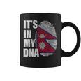It's In My Dna ネパール ネパール国旗 指紋 コーヒーマグ
