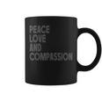 Peace Love And Compassion シャツ インスピレーションを与える引用 レトロ コーヒーマグ