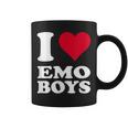 Red Heart I Love Emo Boys コーヒーマグ