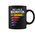 Why I Lose At Badminton 面白い言い訳 シャトルコック バーディー コーヒーマグ