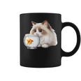 おさるのラグドール 猫と金魚 コーヒーマグ