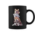 かわいい秋田犬が重ねて重ねられています コーヒーマグ