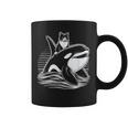 シャチに乗る猫 ファニー コーヒーマグ