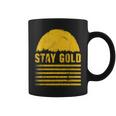 ステイゴールド 太陽 レトロ風 ストライプ 力強さ コーヒーマグ